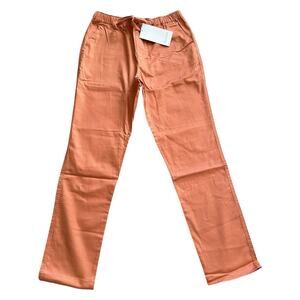NWT Wildfang The Essential Drawstring Pants Orange Pecan Pull On Chinos Large